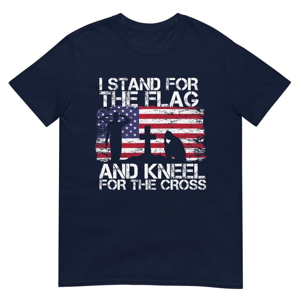 I Stand For The Flag And Kneel For The Cross Us Flag TShirt S