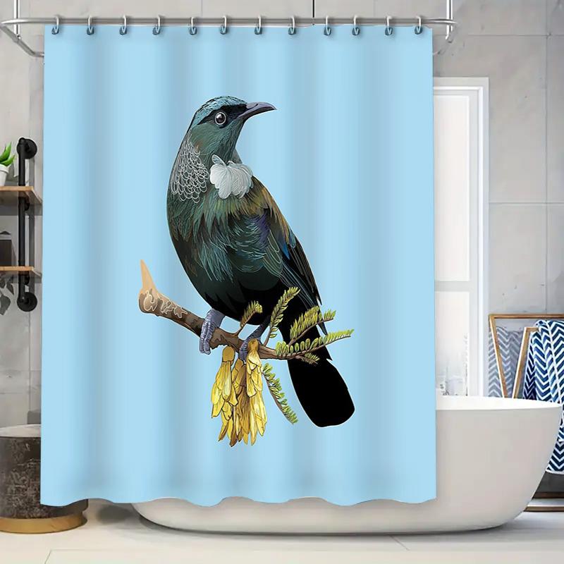 

Nature Bird Shower Curtain Botanical Wildlife Forest Animal Bathroom Decor Vintage Rustic Home Textile Artistic Wall Hanging W60H190(CM)-1 Pcs