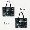 Gothic Skull Rose Print Shoulder Tote Bag Fashion Daily Use Casual Handbag for Street Outgoing Carry All