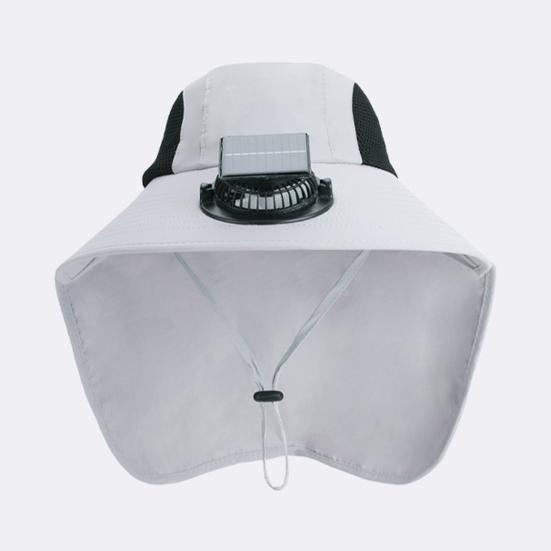 Solar Fan Hat Wide-Brimmed Shawl Fishing Hat with Dual-Power Fan Design Solar USB Charging UV-Protection Outdoor Hat