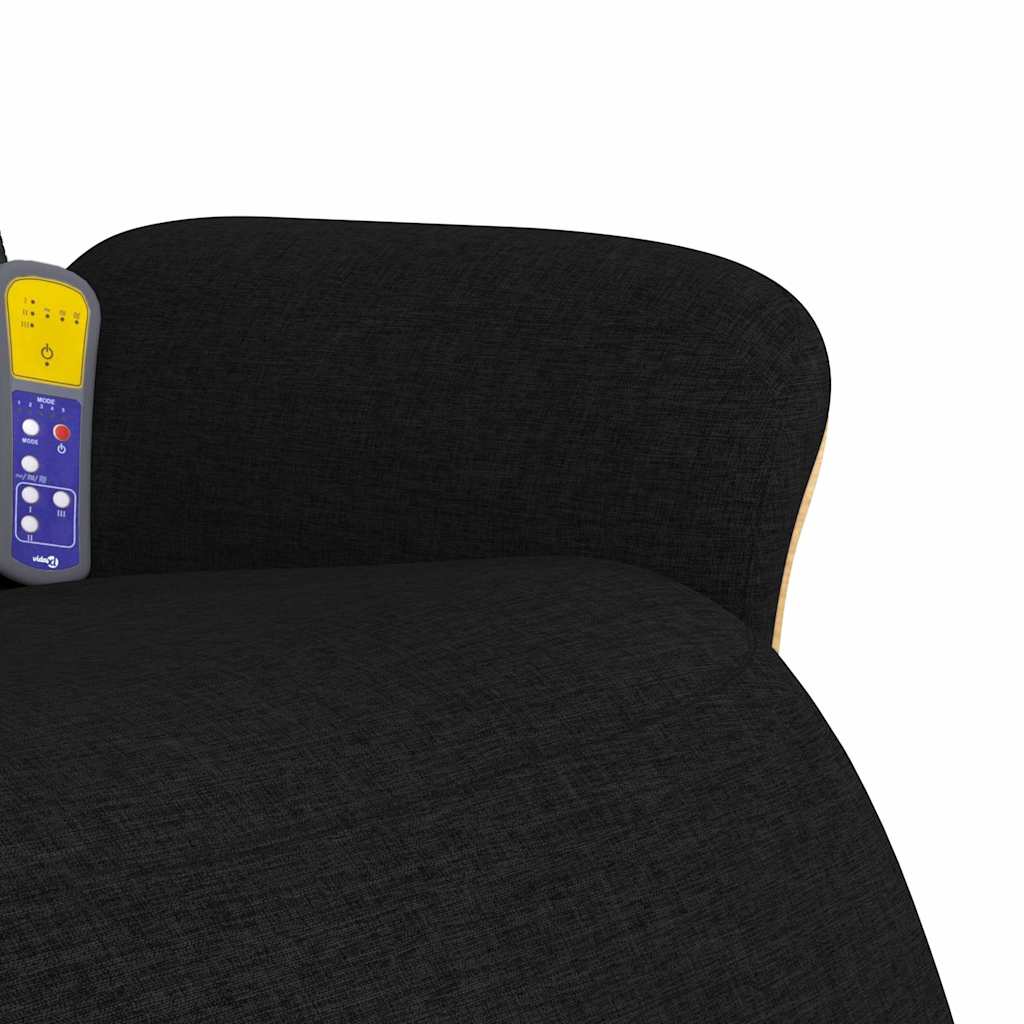 Massage Chair with Footrest Black Fabric