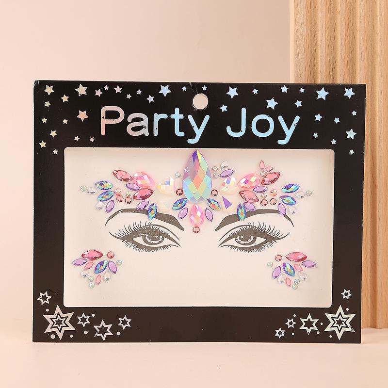 Pegatinas de Pedrería PARTYJOY: Gemas para Maquillaje de Rostro y Ojos para Festivales de Música
