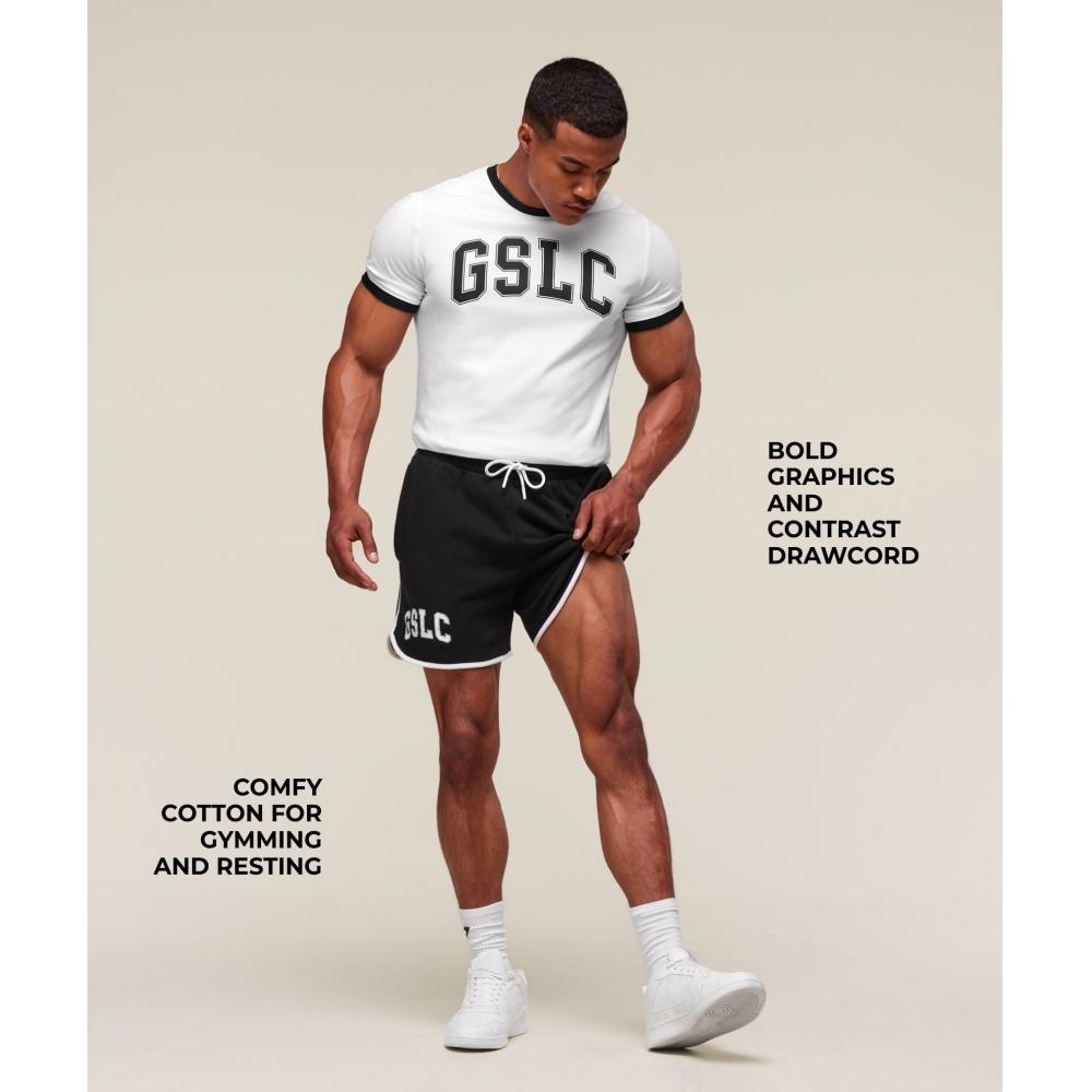 Gymshark Gslc Contrast 5  Shorts Black White A2c6u Bb3f