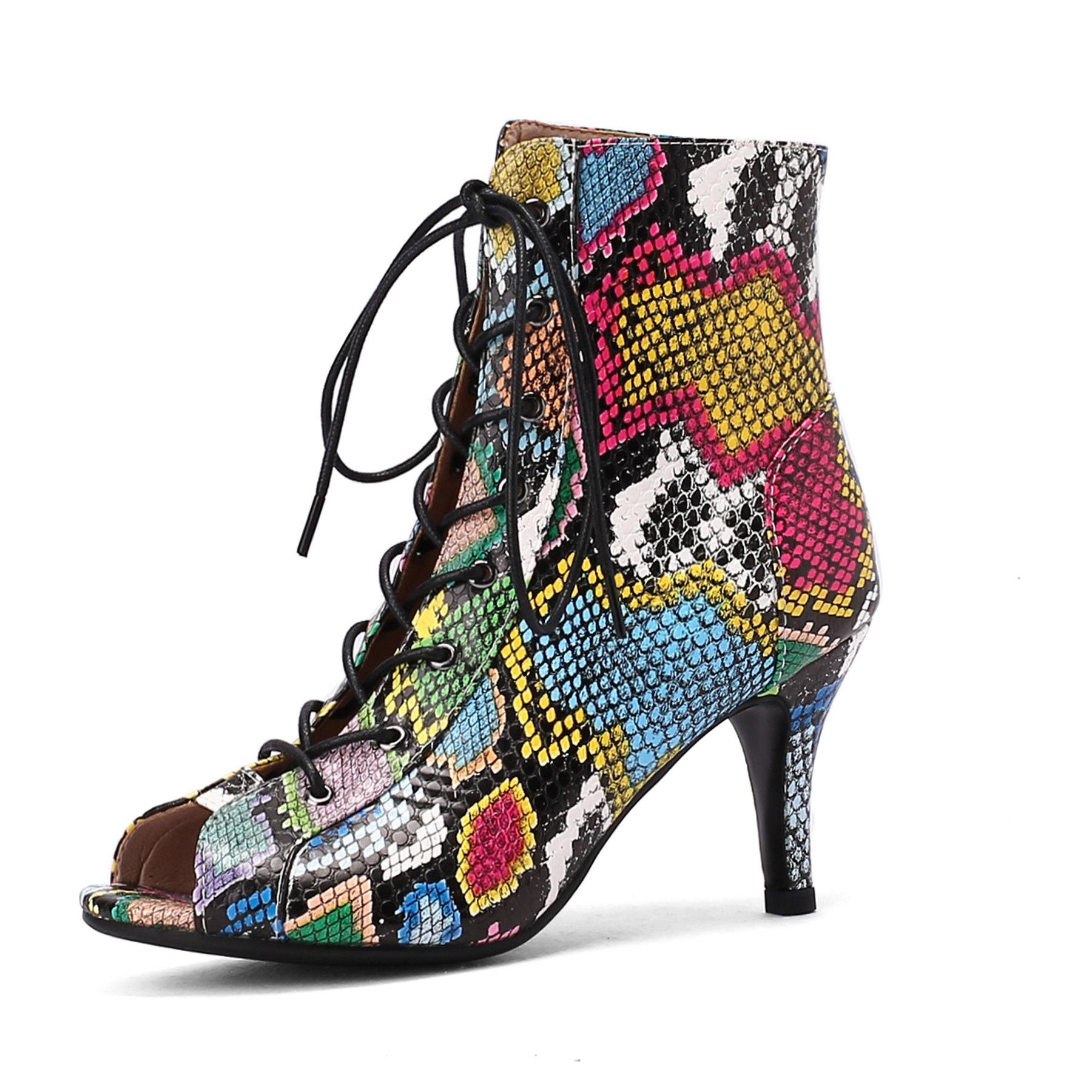 

Элегантные женские вечерние ботильоны, сексуальные женские туфли на шпильке для латинских танцев, женские ботинки на высоком каблуке для латинских танцев, качественная обувь для бальных танцев 39