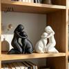 Moisture-proof Home Decor 3D Printed Girl with Dog Figurine Ornament, Minimalist Squatting Pose Pet Lover Gift Sculpture, Healing & Decoration,