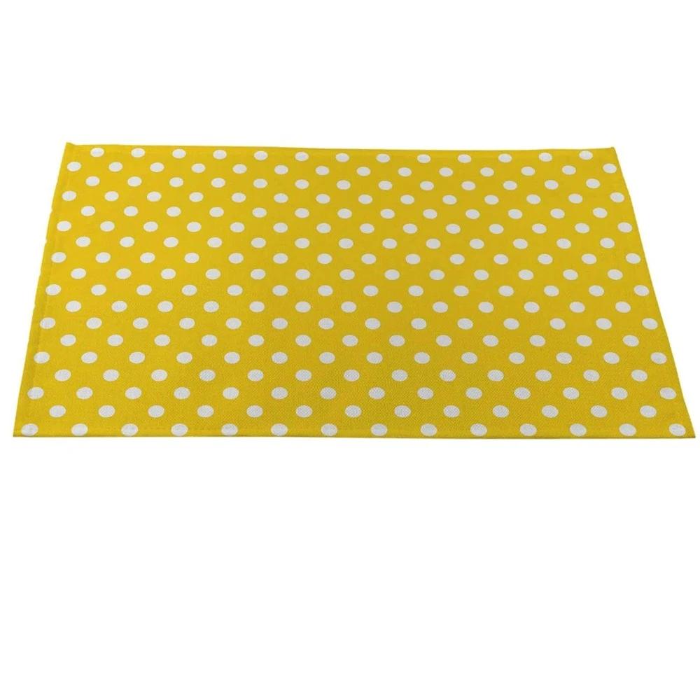 Morandi Floral Sunflower Printing Linen Placemat for Dining Table Drink Coaster Home Decoration Modern Kitchen Cup Pads