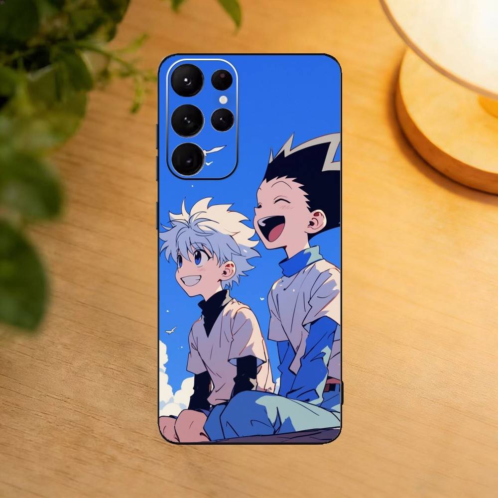 Gon & Killua Hunter X Hunter Handyhülle Für Samsung S25,24,21,22,23,30,Ultra,20,Plus,Fe,Lite,Note Weiche Schwarze Hülle