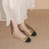 2025 autumn new French style not tired feet single shoes small fragrant style color matching bag head sandals women's fashion temperament women's sh