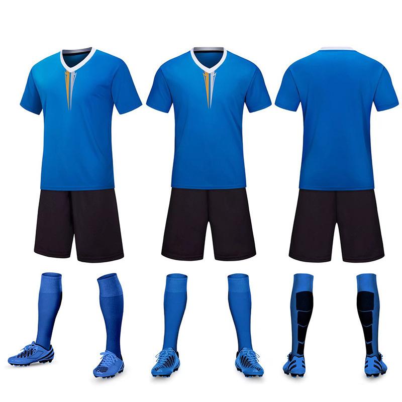 A DIY football jersey set, short-sleeved men's and women's jerseys, light board printing number, student training and competition jerseys.