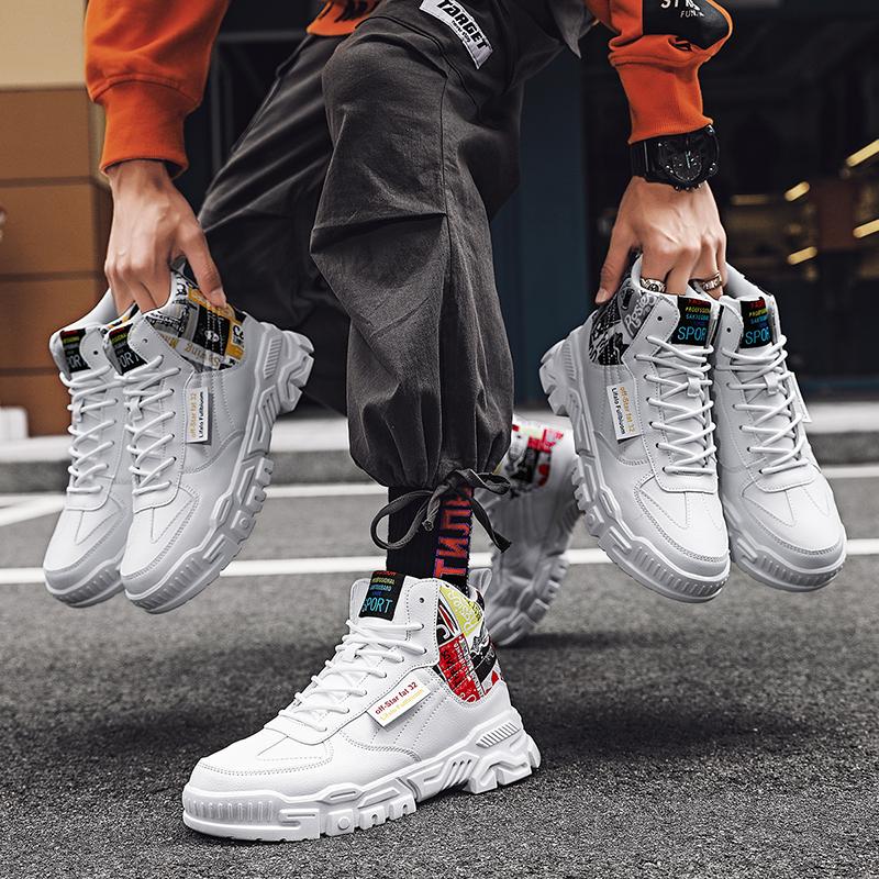 Men's High Top Fashion Sneakers Trend Hot Sale Comfortable Man Casual Shoes Outdoor Non-slip Breathable Men Shoes 39-44
