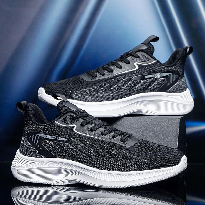 

Мужские спортивные кроссовки большого размера 50 Мужские внешнеторговые сверхлегкие амортизирующие дышащие повседневные кроссовки из летучего трикотажа производитель 50