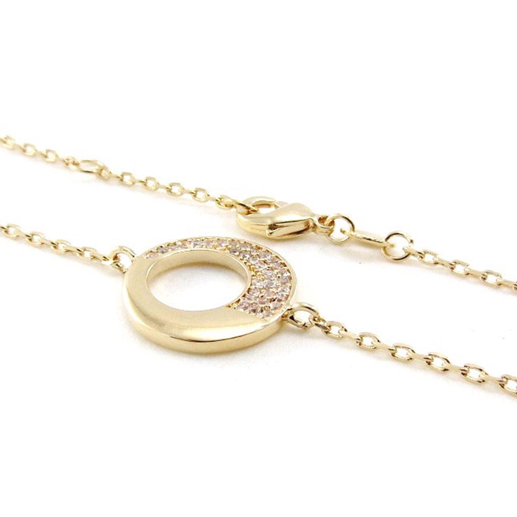 Les Trésors De Lily [J0156] - Gold Plated Bracelet 'Sissi' White Gold - 15 Mm