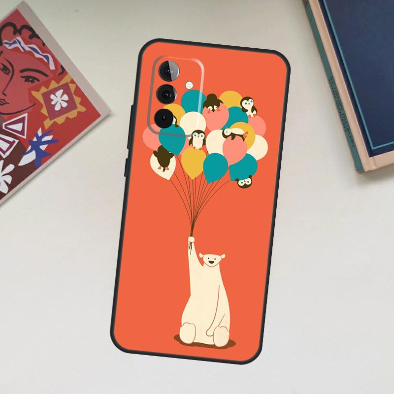 Cute Polar Bear Case For Samsung Galaxy A52 A53 A54 A12 A13 A14 A32 A33 A34 A23 A24 A72 A73 A51 A71 A15 A25