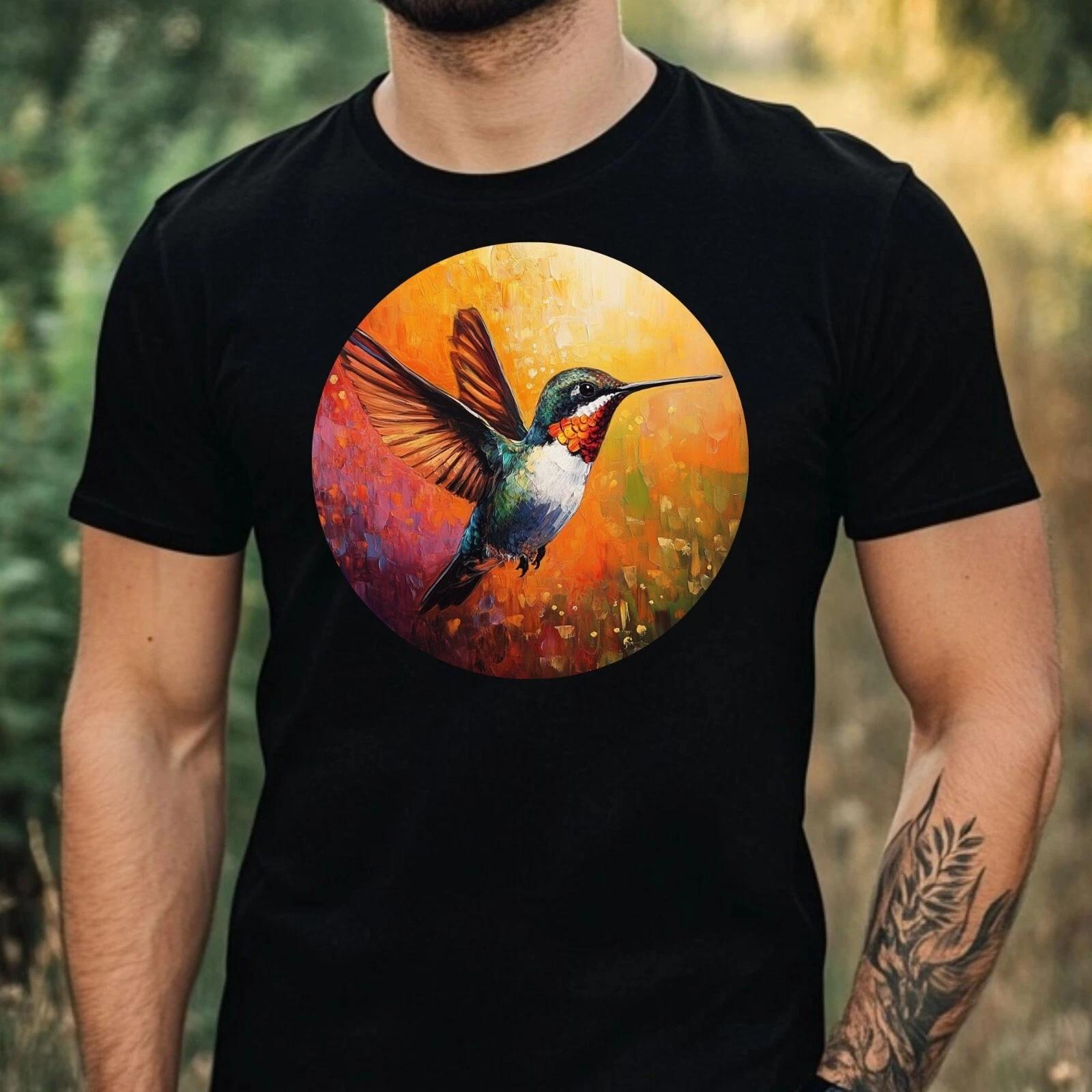 T-Shirt Herren Kolibri Portrait Motiv Baumwolle Größe XS bis 5XL XXXXL