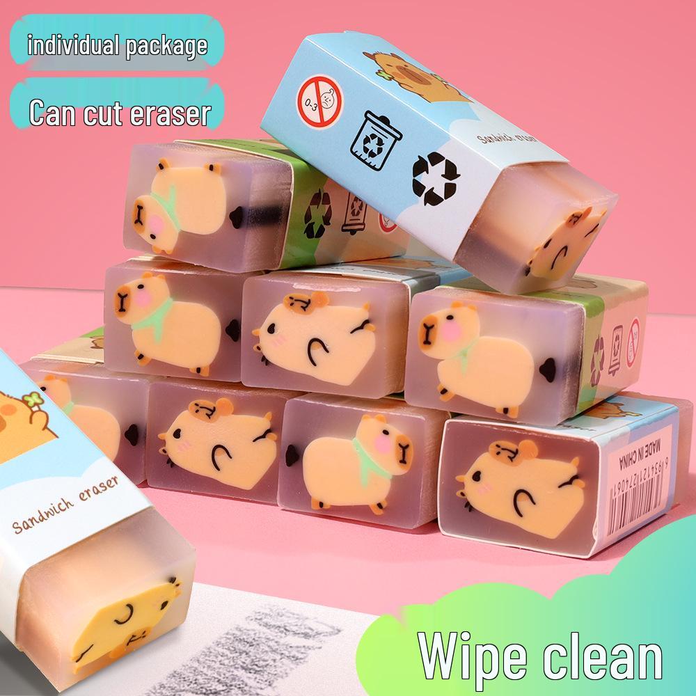 Cartoon Capybara Eraser – Creative, Cute, Super Clean, Student-Friendly, and Cuttable Eraser