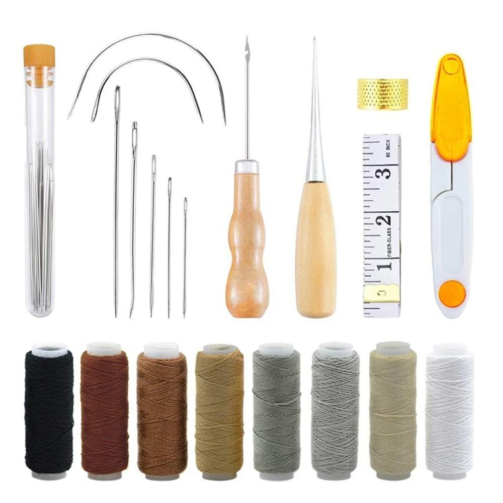 Hand sewing kit with 29 needles, threads, for repairing upholstery, rugs, leather sofas, canvas