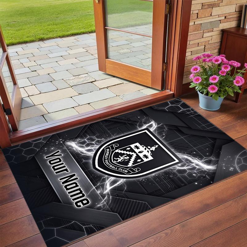 Crystal Velvet Rug Custom Name Text, Soft Non Slip Floor Mat Home DecorBurnley Football