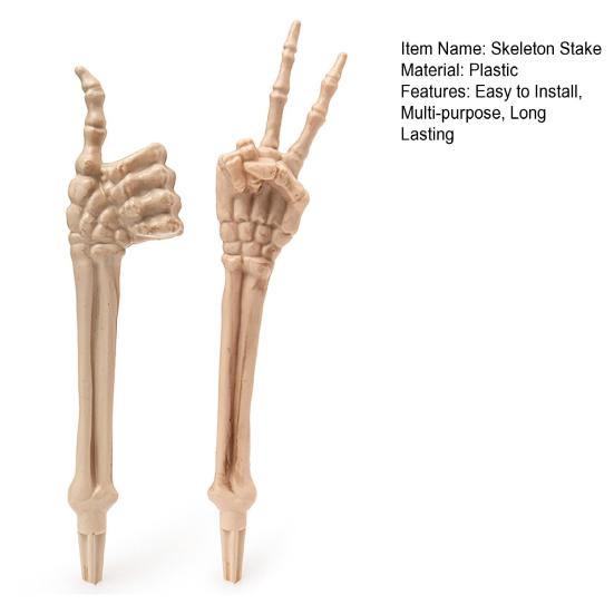 Halloween Skeleton Stake Decoration Realistic Skeleton Bones Design Easy To Install Creepy Hand Arm with Lawn Stakes