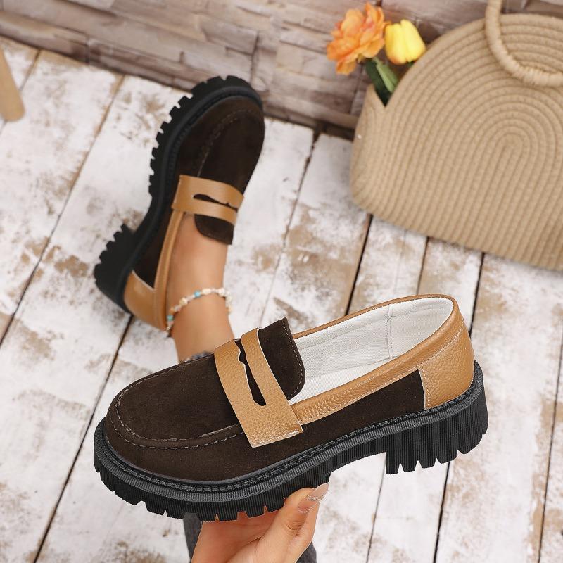 Large size small leather shoes women's spring and autumn new low heel one pedal low top