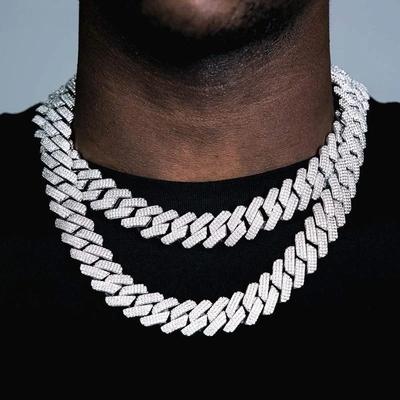 Iced Out CZ Steen Mannen sieraden Hip Hop Micro Pave Cubaanse Schakelketting Hoge Kwaliteit Zwaar Robuust Ketting 2 Rijen Kubieke Zirconia