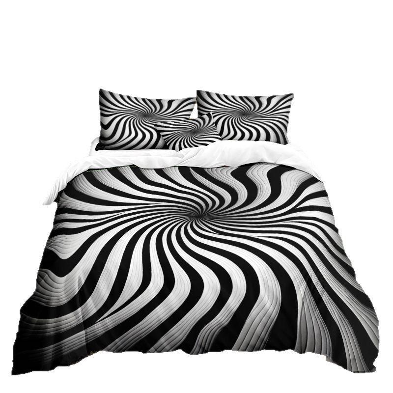 Graphics Series 3D Digital Printing Three-Piece Bedding Kit Bed Sheet Quilt Cover