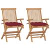 VidaXL Set of 2 Garden Chairs with Cushions, Patio Seats, Dining Chairs, Outdoor Patio Furniture, 3062511