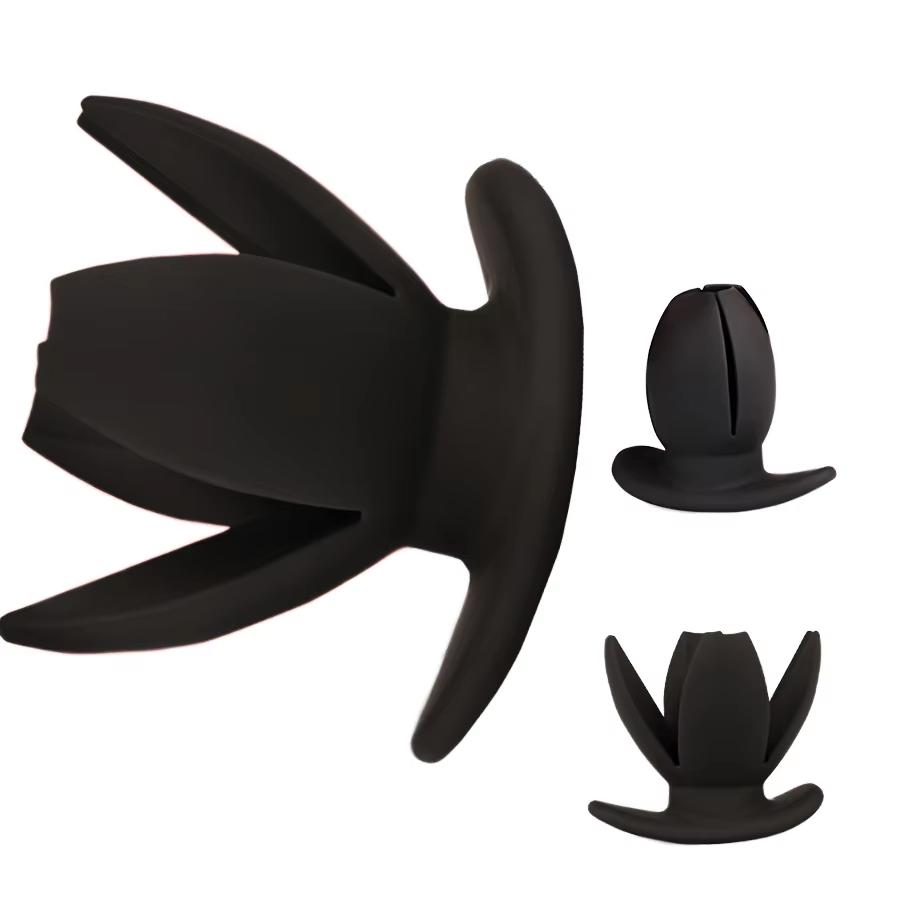 V Port Anal Expand Plug for Men Woman Silicone Anal Vibrator Anal Dilator Butt Plug Gay Sex Toys Flower Shaped