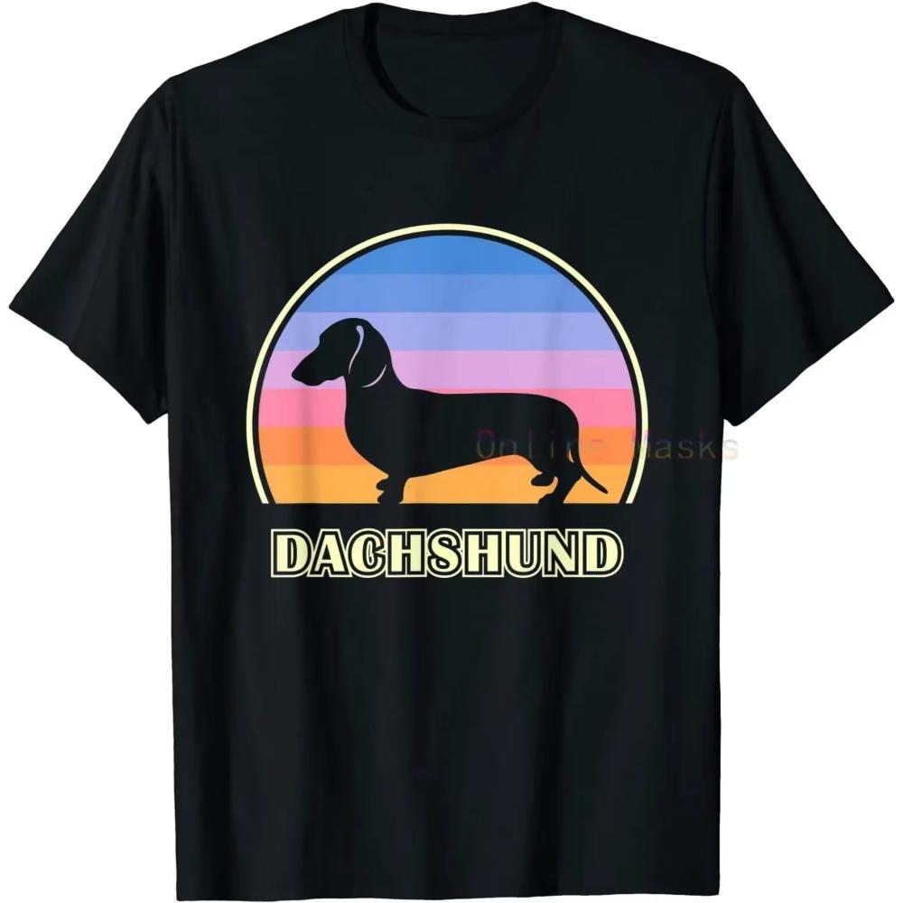 Dachshund Shirt Retro Vintage Cool Wiener Dog Mom Dad Weenie Mama Funny Gift for Puppy Pet Lover Owner Womens Mens T-Shirt