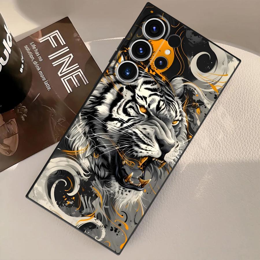 Black Soft Phone Cover Case for Samsung Galaxy S25+ S21 S23 FE Note 20 10 Plus S22 S25 Ultra S24+ S24 S20 S23+ Cool Silver