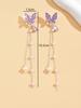 2pcs stylish, sweet, long pearl butterfly women's earrings suitable for party accessories