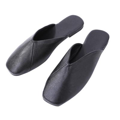 Luxphoria Office Slippers with Toe Nail Office and Indoor Shoes Size Women's Protection, Slippers, Sandals, (Onyx Black) / 24.0cm