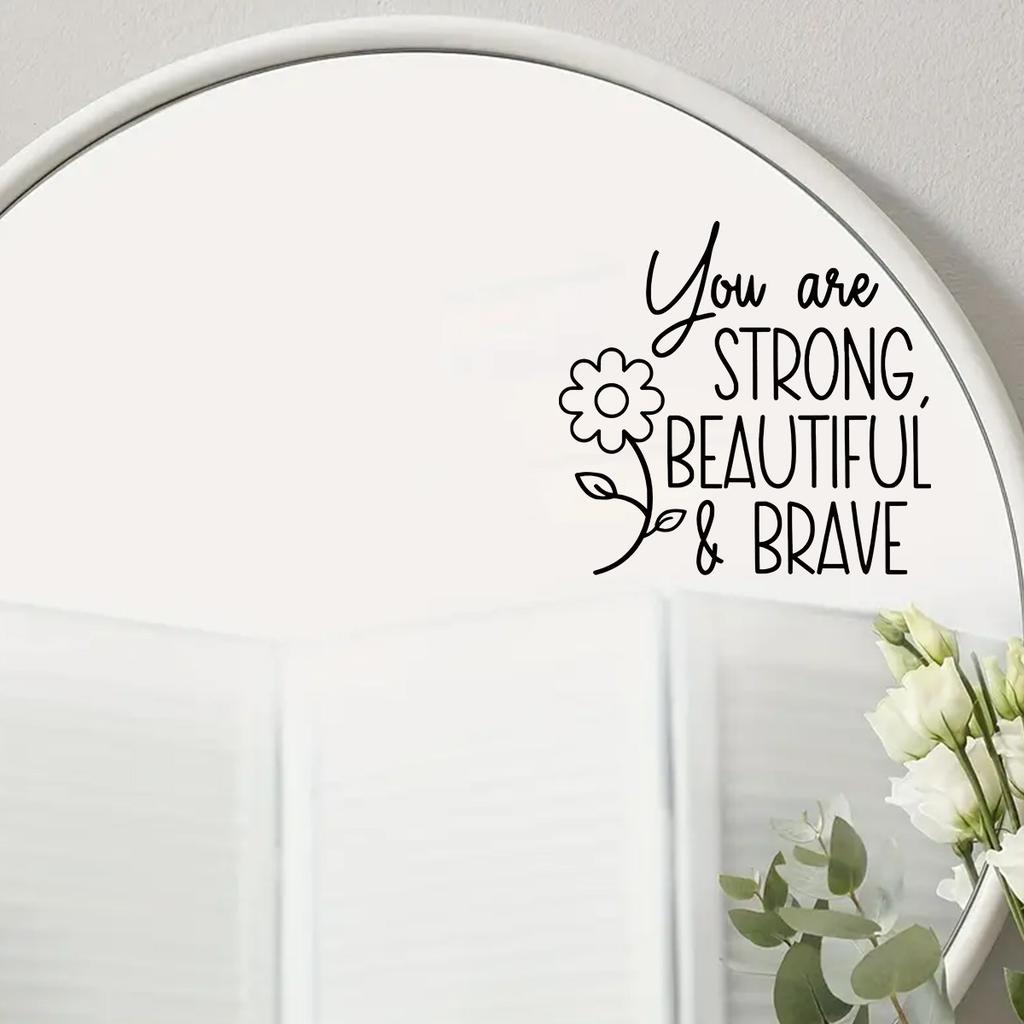 You Are Beautiful Mirror Decal Decal Bathroom Decor Inspire Motivational Quote Sticker Fitting Room Bedroom Decoration