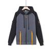 Men Hooded Jacket Autumn Winter Zip-up Hoodie Multi-Pocket Fleece Lined Sweatshirt Jacket for Daily