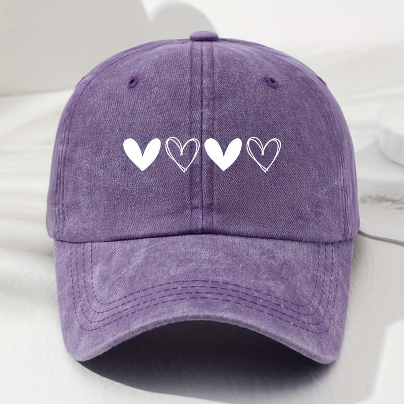 Soft And Heart-Shaped Design Adjustable Retro Unisex Baseball Cap Outdoor Sports Fishing Camping Fashionable Hat