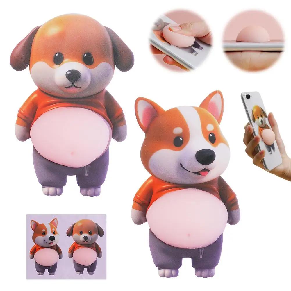 3D Cat Belly Stickers Super Soft Silicone Decor Sticker Cat Squeezeable Toys Cute Stickers Case Decor Stress-relieving Phon O5P4