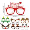 New 9Pcs/Set Cute Funny Paper Glasses Christmas Children'S Party Photography Props Claus Snowman Tree Unisex Eyeglasses