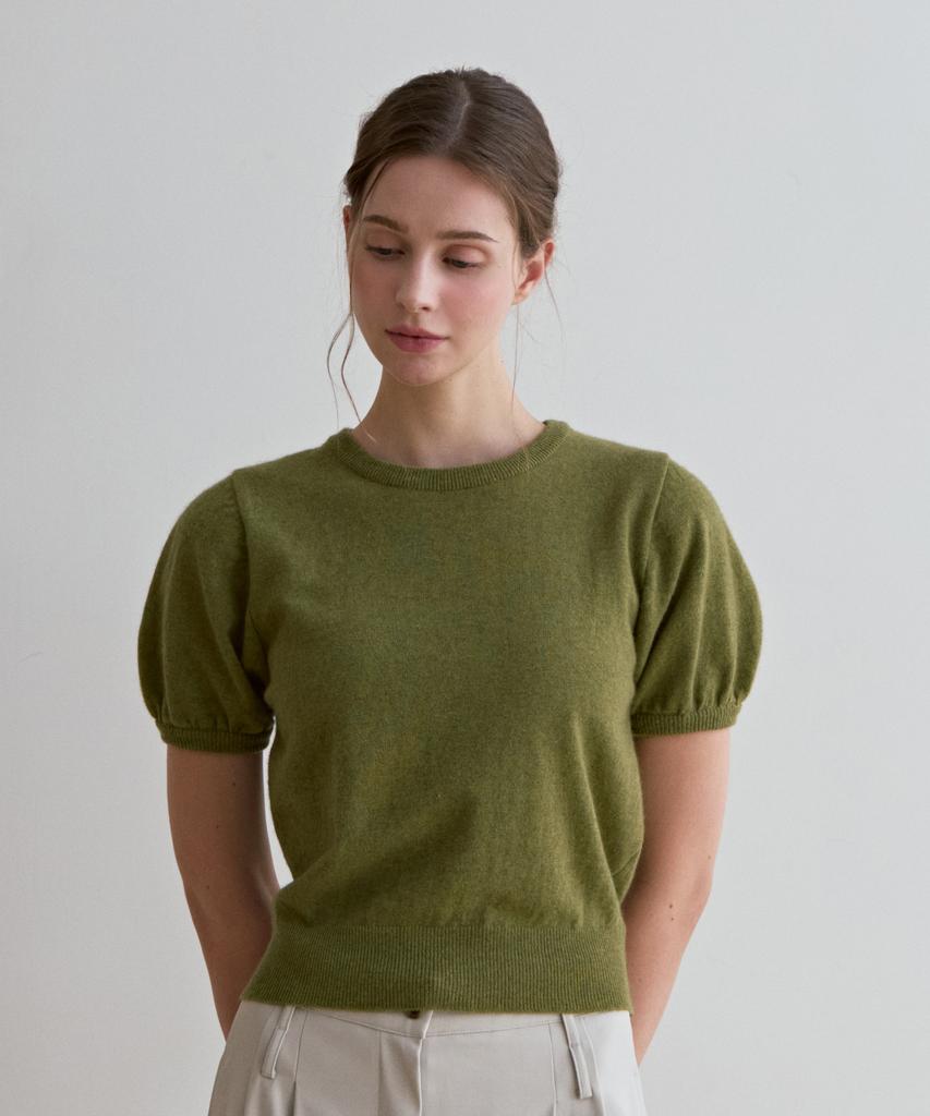 ODER Raccoon Wool Puff Pullover-Khaki