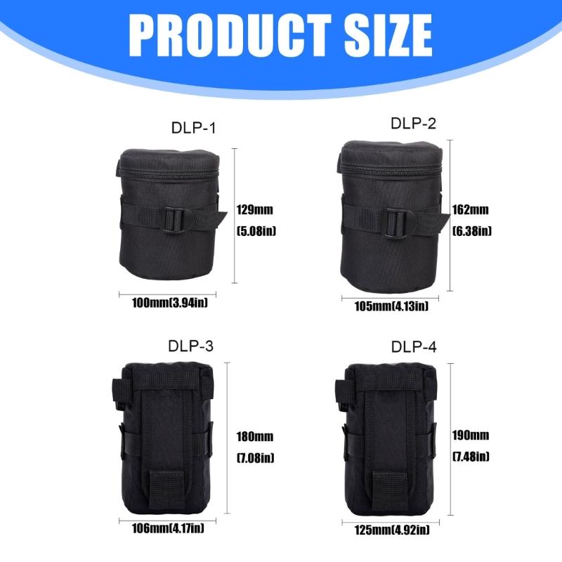 Shockproof Lens Protective Pouch Bag With Multi Compartments Compatible For Multiple Camera Lens Optional