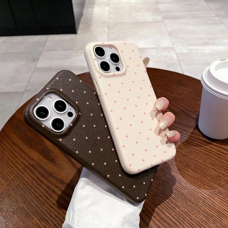 Ins Korean Dopamine Polka Dot for Apple 17Promax Leather Pattern Mobile Phone Case IP16 Niche 15/14 Women 13