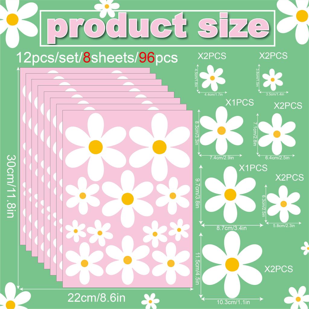 8pcs/set Window Cling Sticker Tulip Butterfly Flower Window Decal for Home Party Supplies Shop Window Glass Display Decor