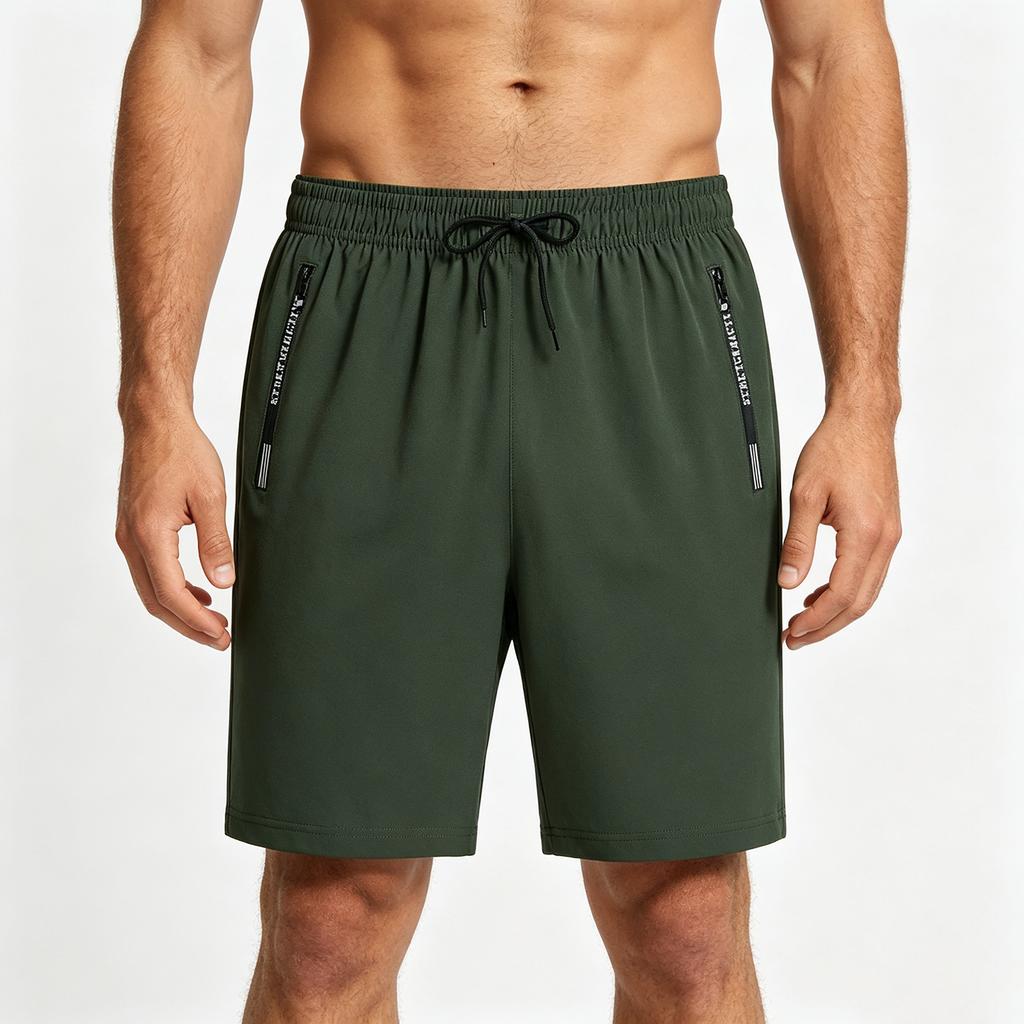 Men's Summer Casual Sport Shorts Elastic Waistband Quick Dry Lightweight Breathable Four-Way Stretch Five-Point Length Beachwear