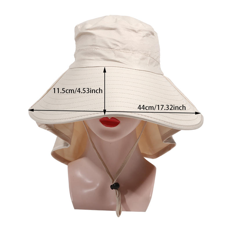 New Summer UV Protection Face Covering Neck Protector Sun Hat Fishing Cap Large Brim Hat Sunscreen Hat Net Hat