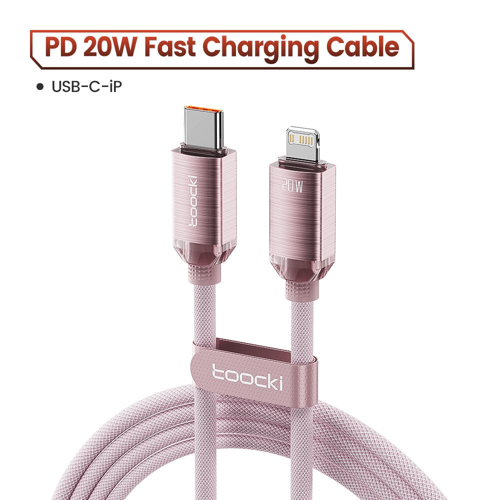 Toocki USB C To Lighting Cable for 14 13 12 11 Pro Max Mini 8 7 Plus AirPods iPad Fast Charging Type C Lightning Cable