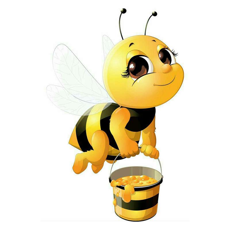 Cute Little Bee Cartoon Insect Car Stickers Waterproof Vinyl Decals Auto Body Window Decor Motorcycle Helmet Stickers M461