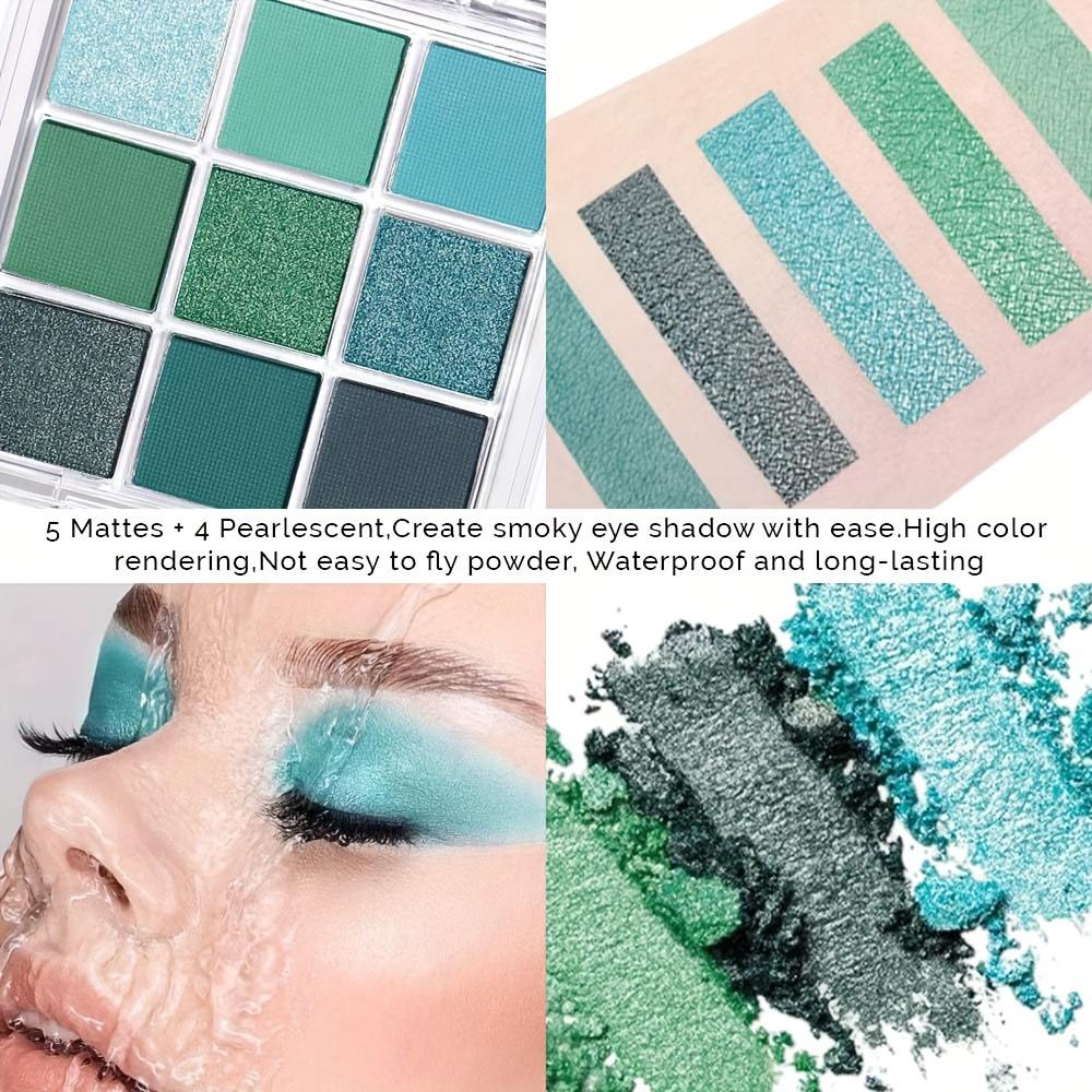 9-farbige Lidschattenpalette in leuchtendem Grün mit Avocado-Effekt. Langanhaltender, wasserfester, matter und schimmernder Lidschatten, perfekt für Augen-Make-up-Partys und Smoky Eyes.