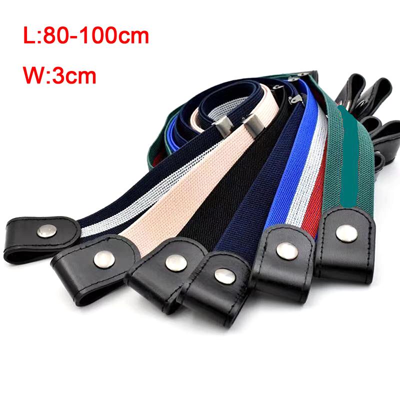 1PC Men Women Buckle-Free Elastic Belt Without Buckle Seamless Lazy Belt