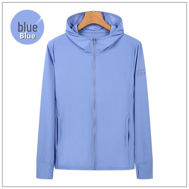 

Унисекс Верхняя одежда для улицы с защитой от УФ-лучей UPF50+ - Нейлон Спандекс Эластичный Ветрозащитный плащ для защиты от солнца и фитнеса 4XL синий