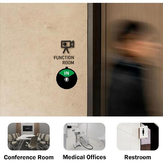 In or Out Sign,In Out Door Signs for Office Door,Slider Door Indicator Tells Whether In or Out, 6 inches-1 Pcs