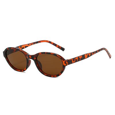 Occhiali da Sole Donna Piccoli Ovale Sexy Nuova Moda Maculato Marrone Occhiali da Sole Femminili Retrò Colorati Ombreggiati Occhiali