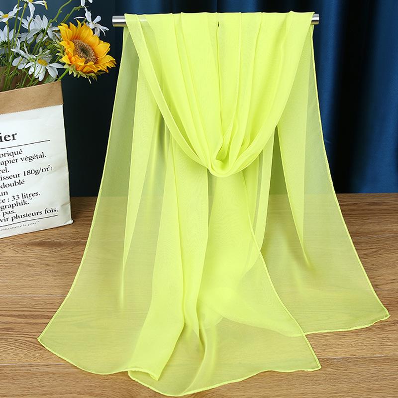 2021 Spring Floral Chiffon Silk Scarf - Ladies' Long, Lightweight Design